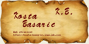 Kosta Basarić vizit kartica